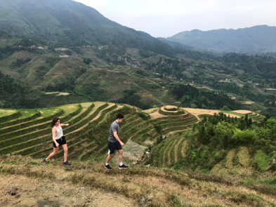 travel as a vegan in china at the Longji rice terraces in Guilin, China