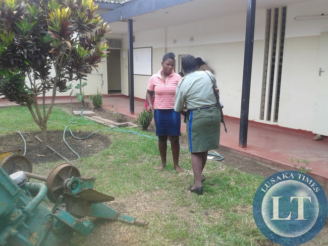 Maureen Musonda been led to the cell at the Kabwe Magistrate after her bail was revoked after she was committed to the Kabwe High Court