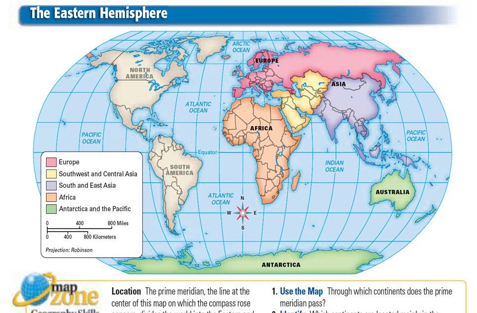 America Map North South East West