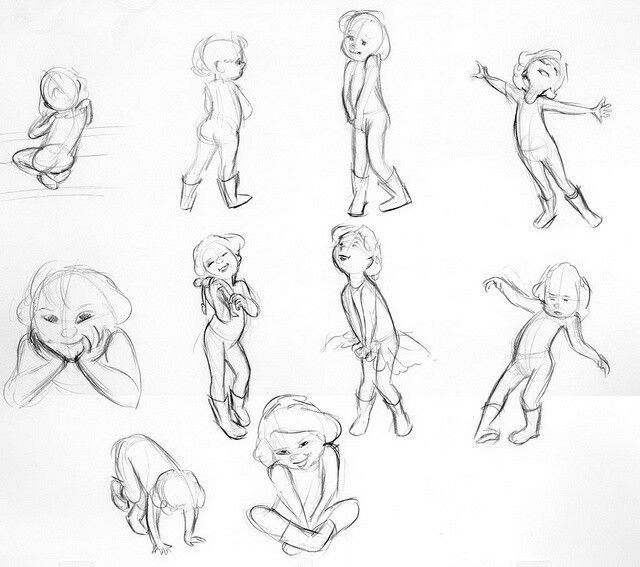 Reference Child Poses Drawing