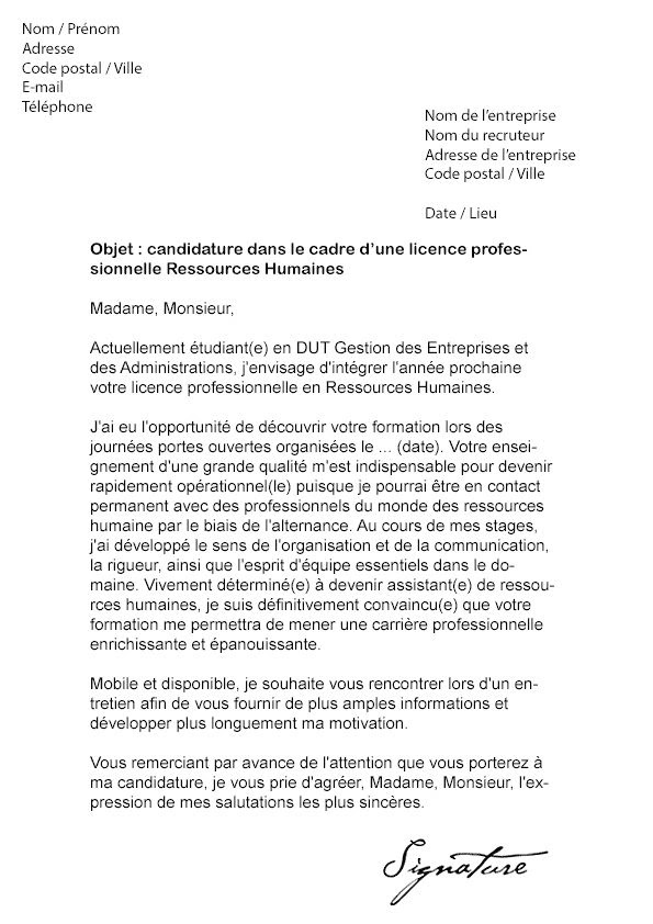 Lettre De Motivation Pour Alternance Licence Pro  Lettre De Motivation