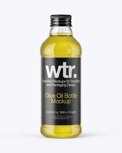 Download Clear Glass Olive Oil Bottle Mockup PSD Mockup Templates