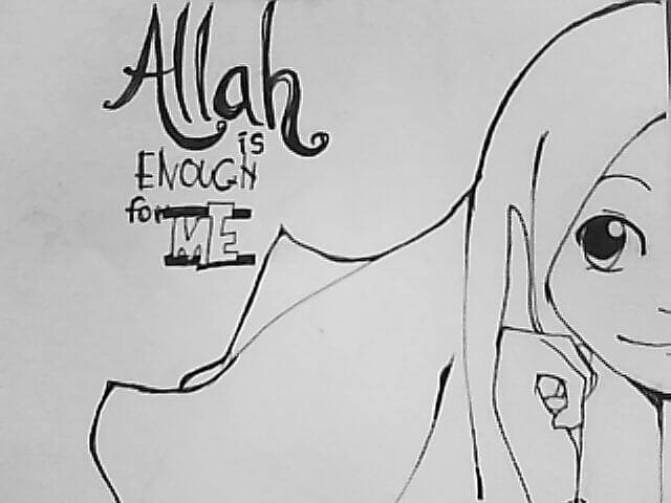  Sketsa  Kartun  Muslimah Mudah Mewarnai Gambar  Sketsa  