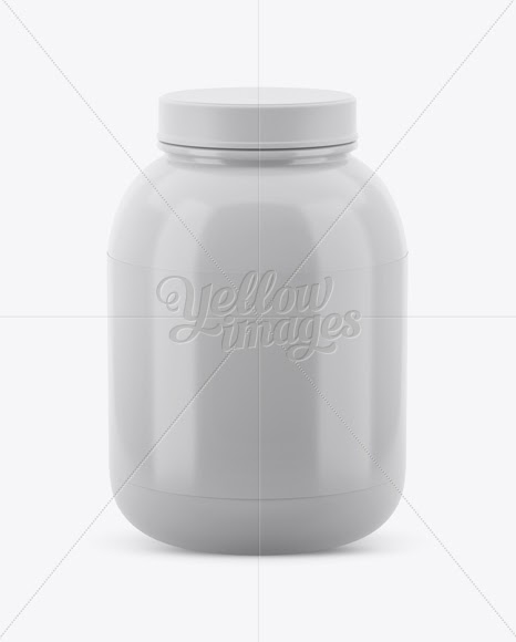 Download Download Glossy Protein Jar With Matte Cap Amp Label Mockup High Angle Shot Psd Yellowimages Mockups