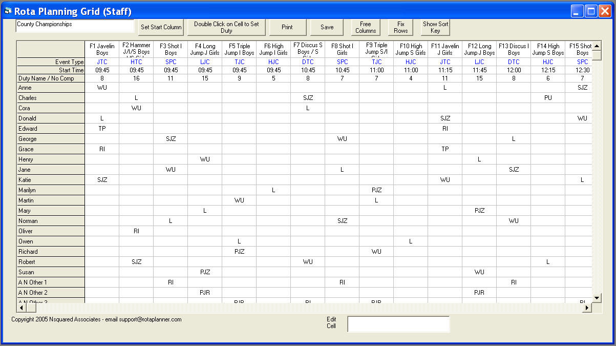 Allocation Sheet Template