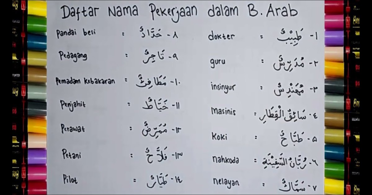 Karangan Tentang Profesi Dalam Bahasa Arab Judul Soal