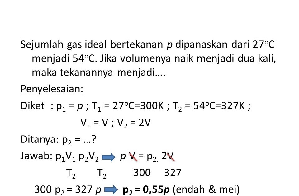 Contoh Soal Teori Kinetik Gas Dan Jawabannya