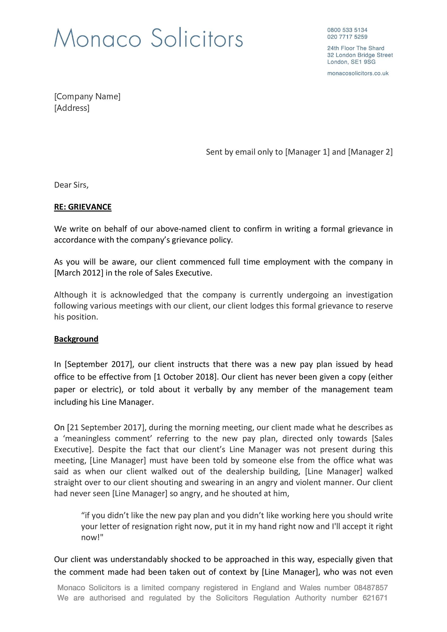 Writing A Formal Complaint Against Manager At Work Template from lh6.googleusercontent.com