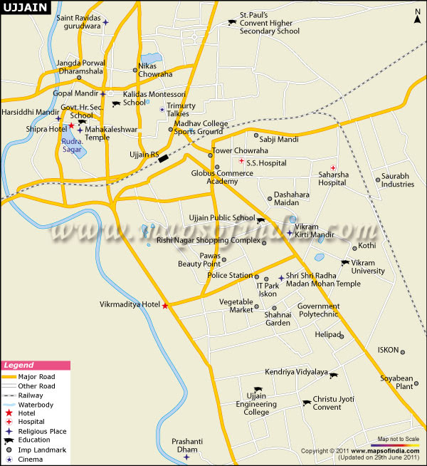ujjain tourist map