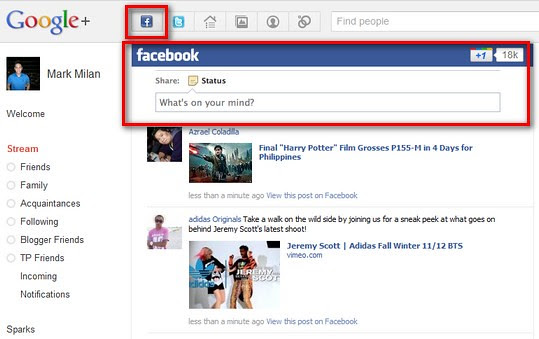google+facebook