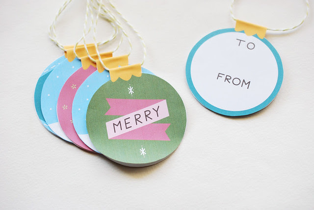 Kitschy Christmas Bauble Tags
