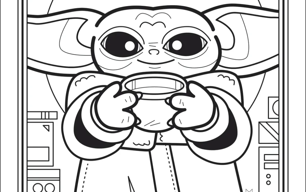 Baby Yoda Christmas Coloring Sheets - coloursheet