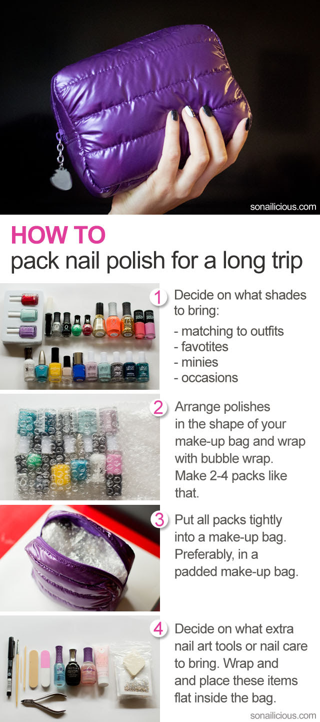 how to pack nail polish for travelling