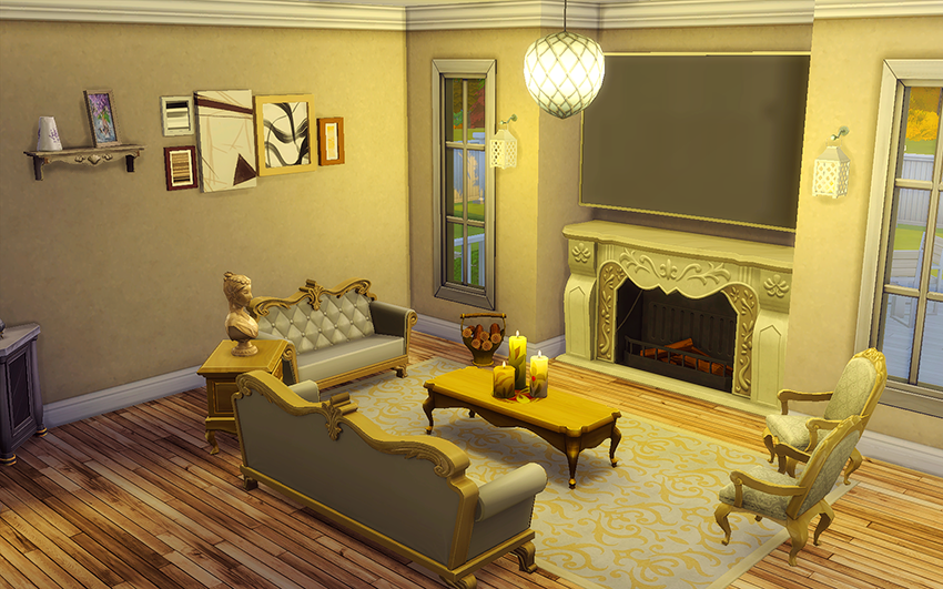 sims 4 aesthetic living room