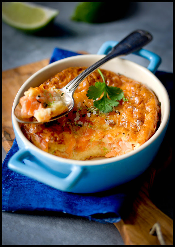 Clafoutis au saumon fumé et au citron vert // Clafoutis with smoked salmon and lime