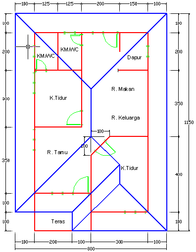 Cara Desain Rumah Dengan Autocad 2013 - Contoh U