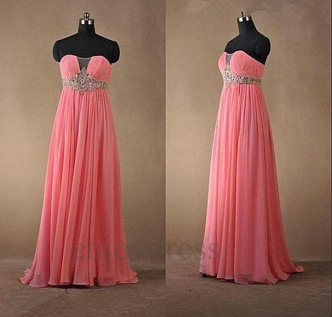 Custom Long Pink Prom Dress - Beach Victory