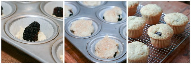 Lemon Ricotta Blackberry Muffins collage 1
