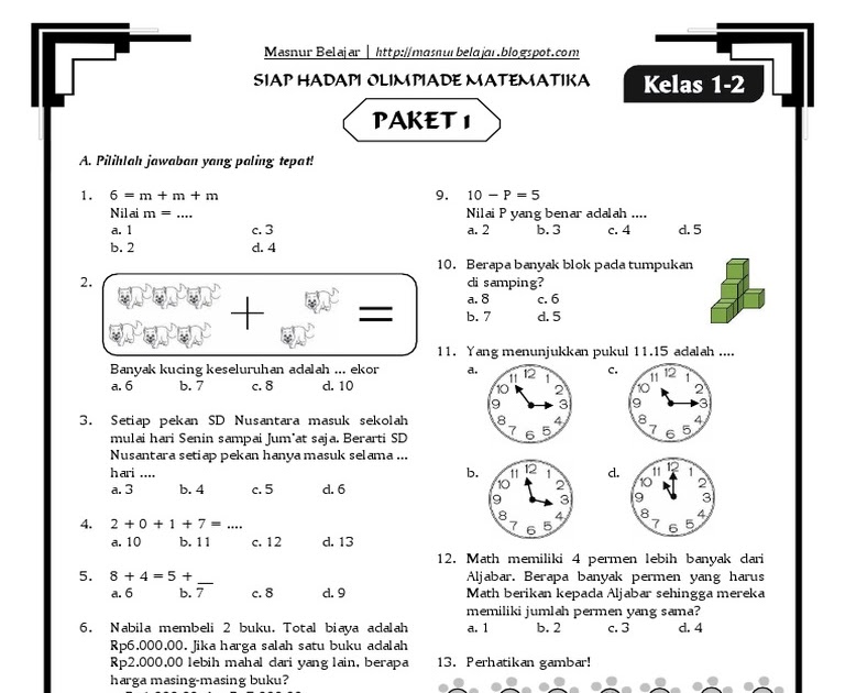 Soal Dan Jawaban Olimpiade Matematika Kelas 3 Sd.pdf - Menjawab Soal