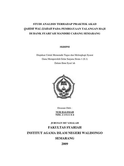 Contoh Proposal Penelitian Kuantitatif Perbankan Syariah Pdf Berbagi Contoh Proposal