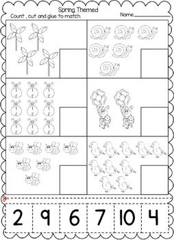 Coloring pages kids: Preschool Cut And Paste Number Worksheets