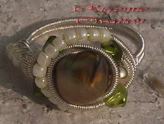 wire wrapped ring wire wrapped sparkly crystal ring