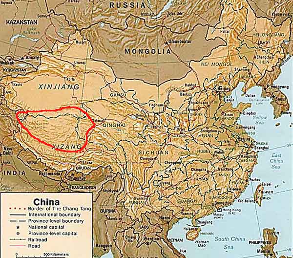 Kunlun Shan Mountains China Map
