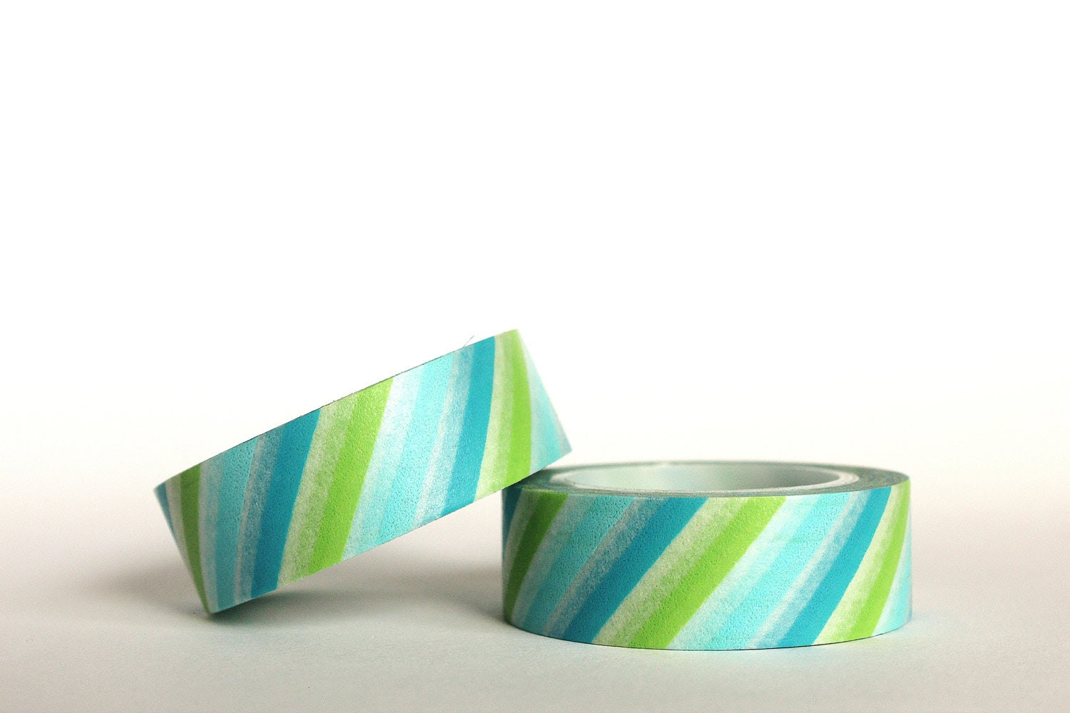 Blue Green Diagonal Stripes Washi Tape - mooseart Blue Green Diagonal Stripes Washi Tape - mooseart