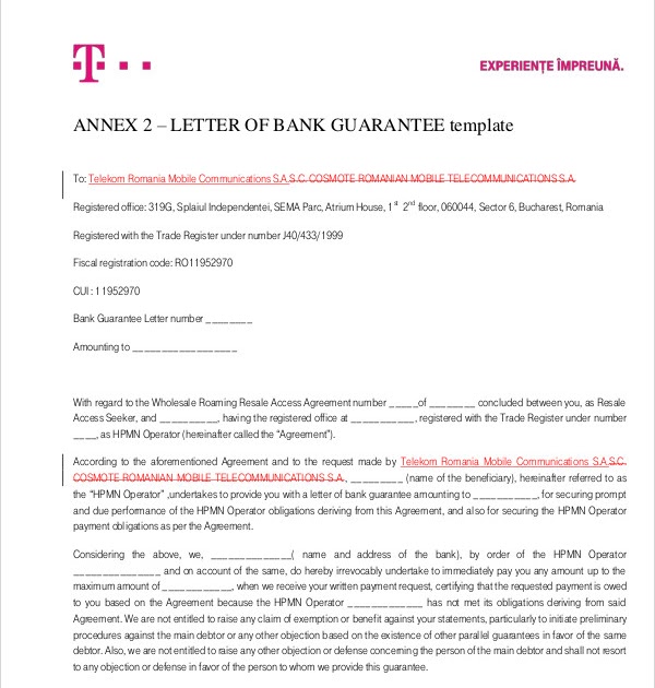 Advance Payment Guarantee Letter Sample | Master Of Template Document