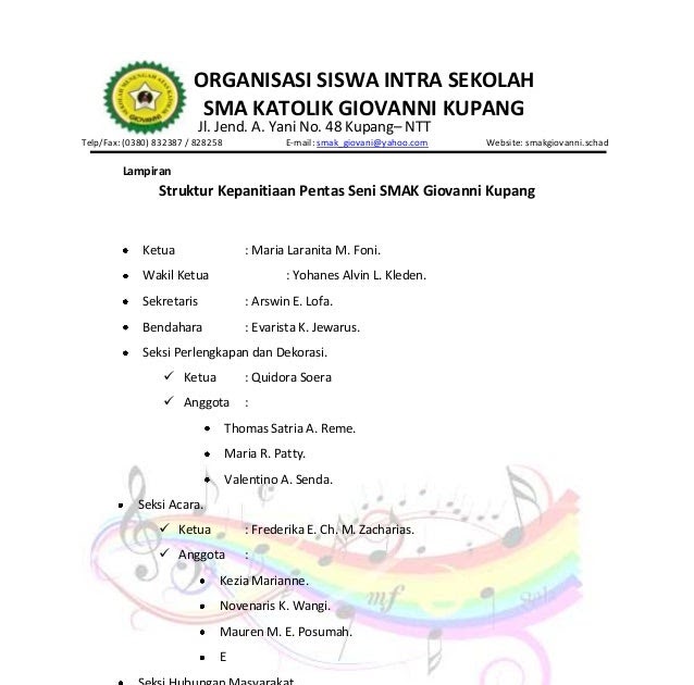 Contoh Konsep Acara Pentas Seni