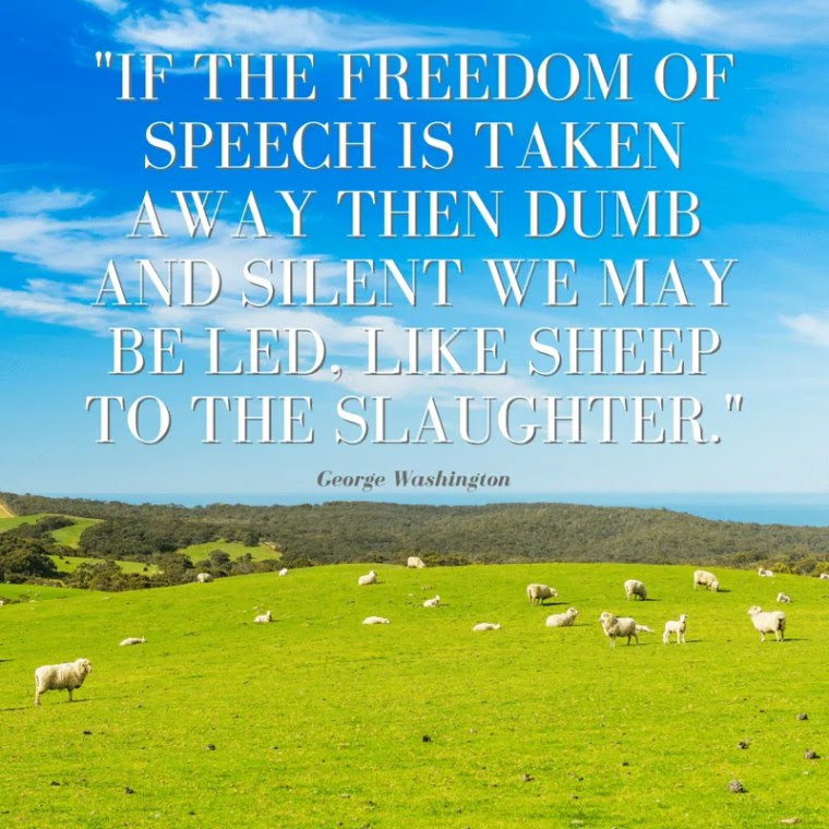 -If the freedom of speech is taken away then dumb and silent we may be led, like sheep to the slaughter.-