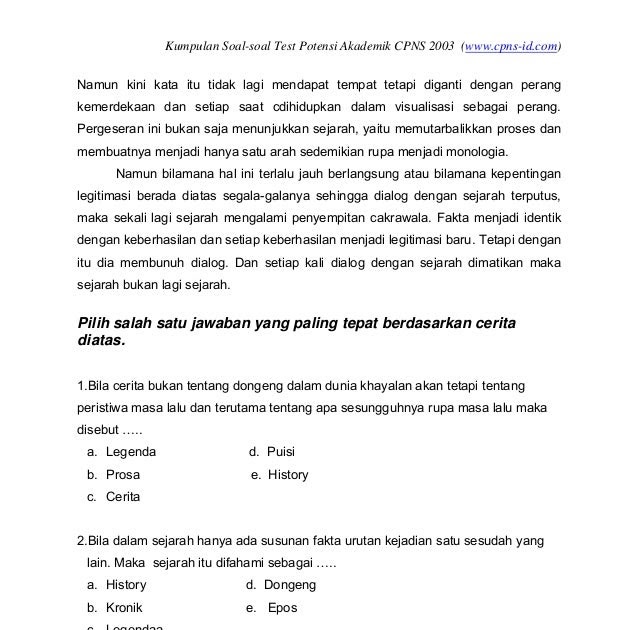 Contoh Soal Assessment Polri Dan Jawabannya Dunia Belajar