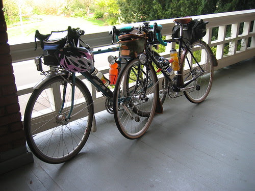 The bikes on the porch at McMenamins Edgefield