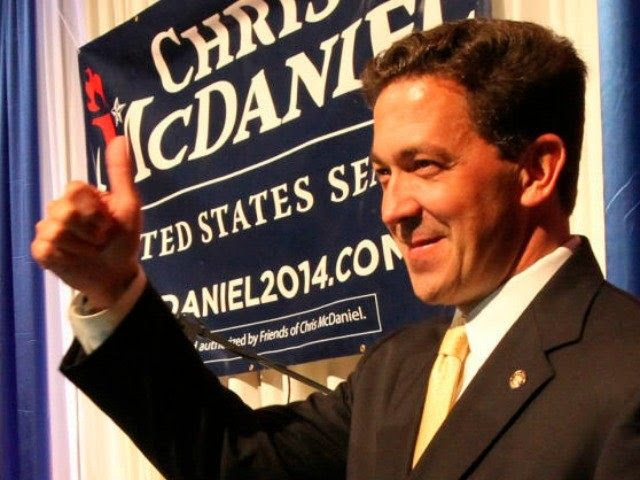 Chris McDaniel promises a victory against Sen. Thad Cochran to a late night audience Tuesday at the Lake Terrace Convention Center in Hattiesburg, Miss.