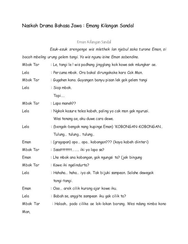 Contoh Drama Cerita Rakyat Mosaicone