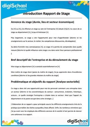 Introduction Rapport De Stage  rapport de stage oik