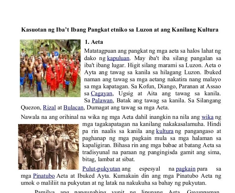 Ano-ano Ang Mga Pamayanang Kultural Sa Luzon Visayas At Mindanao