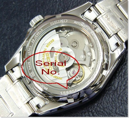 armani exchange watch serial number check
