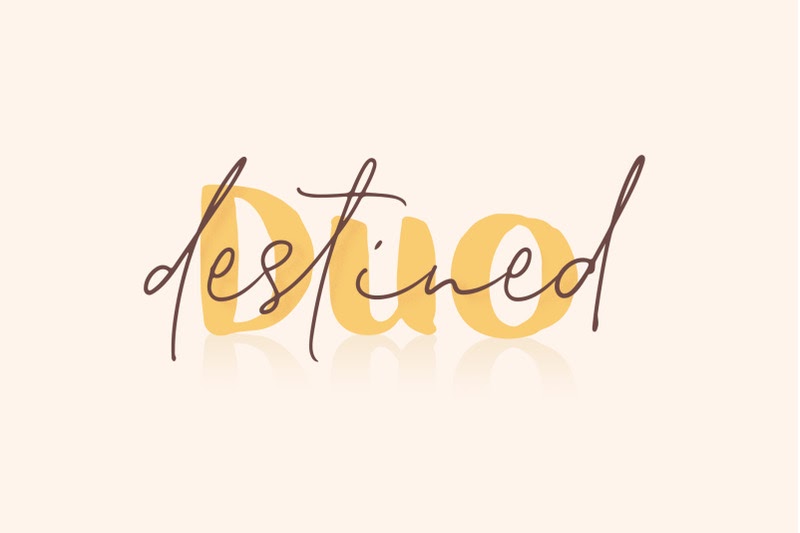 Download Destined Duo Brush Sans Signature Script Font Family