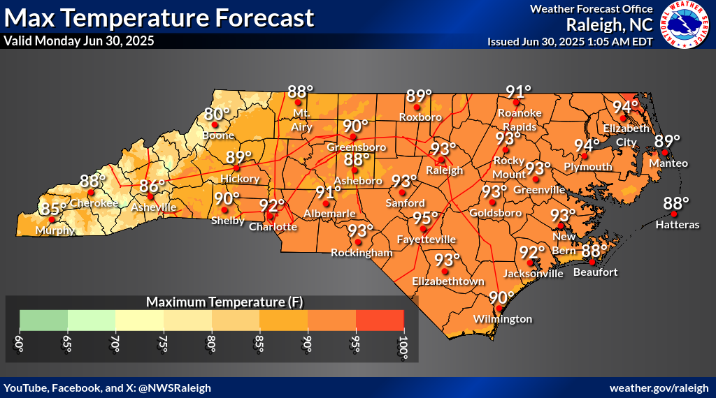 Weather Map North Carolina | Time Zones Map