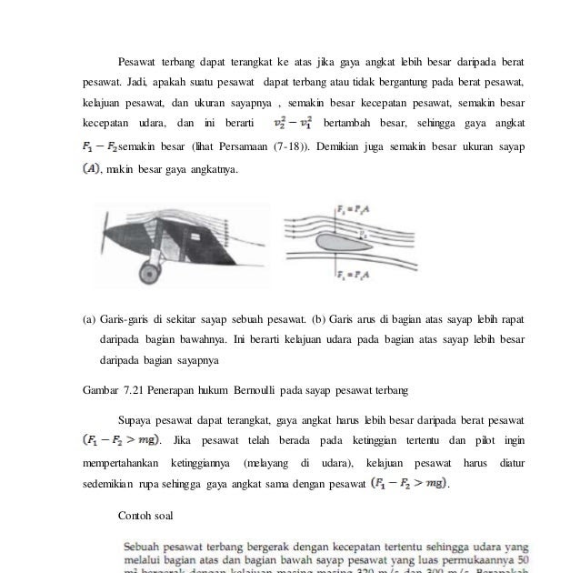 Contoh Soal Hukum Bernoulli Gaya Angkat Pesawat Contoh Soal Terbaru