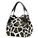 Brown Giraffe Designer Inspired Animal Print Handbag Purse Bag Tote