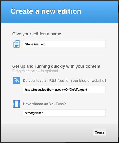 Google Currents producer: Create a New Edition
