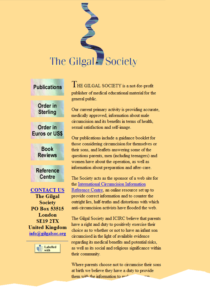 Gilgal Society website front page
