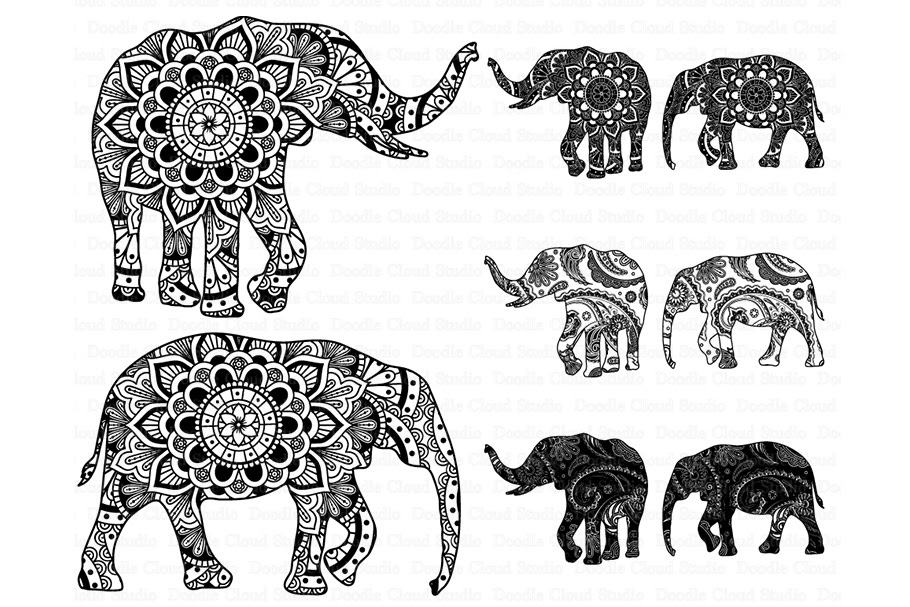 Free 54 Cricut Mandala Elephant SVG PNG EPS DXF File