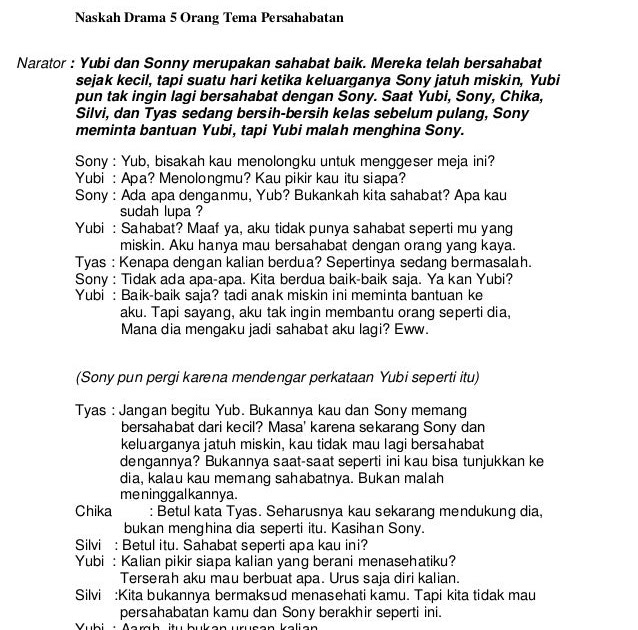 Teks Drama Pendek Untuk 3 Orang Berbagai Teks Penting