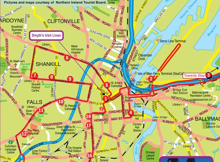 Map Of Belfast City Centre Street Map
