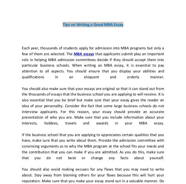 essay writing for executive mba