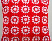 the red and white granny square cushion cover / pillow cover - handmadebyria the red and white granny square cushion cover / pillow cover - handmadebyria