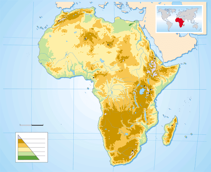 Mapa Mudo Relieve Africa Mapa Fisico